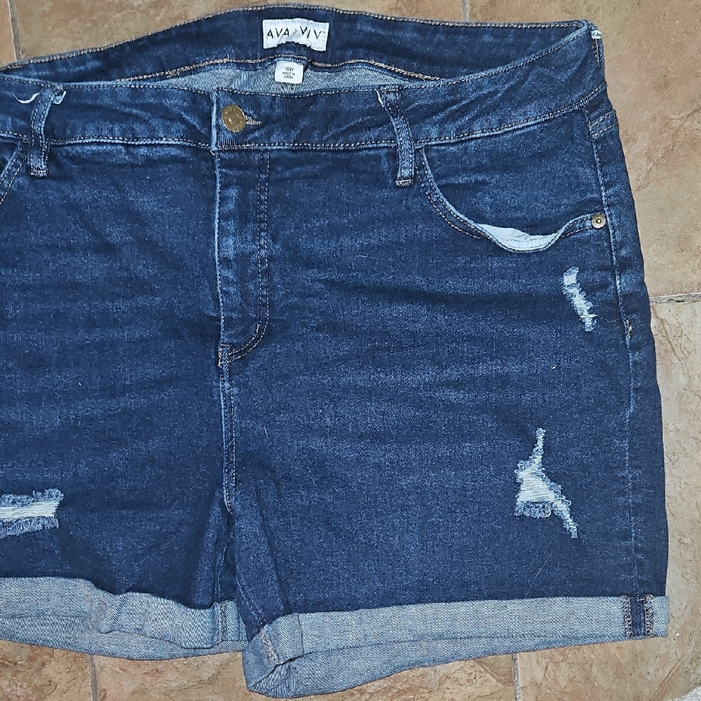 Ava & Viv Women's Blue Denim Shorts